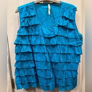 Etc Blue 100% Cotton Sleeveless Top Sz 1x